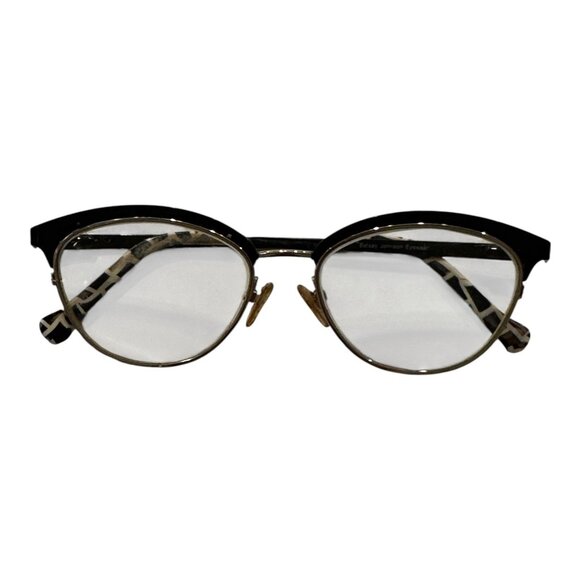 Betsey Johnson Womens Fox Black Eyeglass Frame Metal Giraffe Print 50-16-135 - Picture 4 of 11